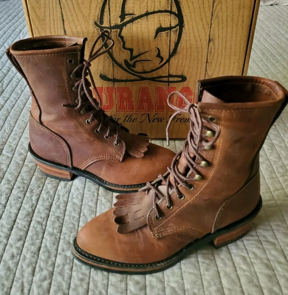 Durango Rust Lace Up Brown Leather Boot $140
